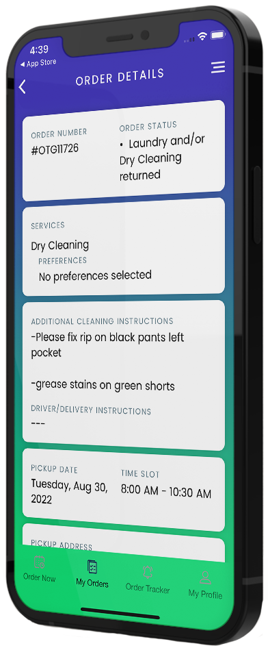 On the Go Cleaners screen